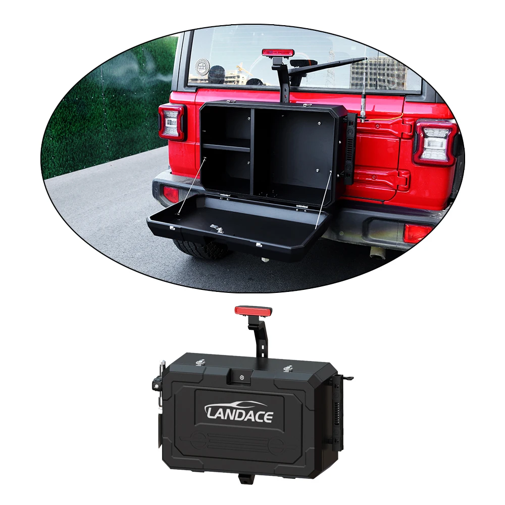 Jeep Wrangler  Exterior Accessories 4x4 Off-road Vehicle parts and Accessories Aluminum Alloy Tail Gate Storage Box For