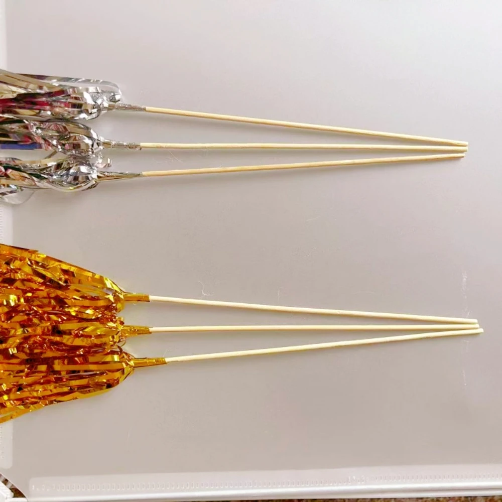 3/5/10 قطعة وشاح المطر الذهبي الفضي متوهجة الجنية عصا ، الزفاف عيد الحب عيد الميلاد السنة الجديدة كرنفال الطرف الديكور #3