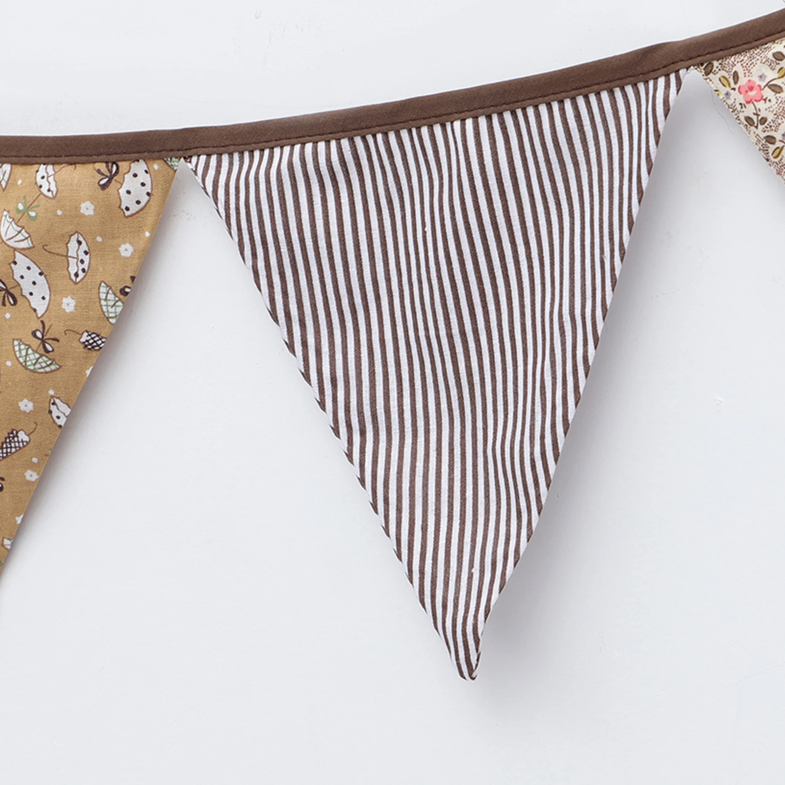 

Coffee Printed Bunting Garland Decoration Wedding Pastoral Buntings Party Outdoor Baby Celebrations Fabric Flag