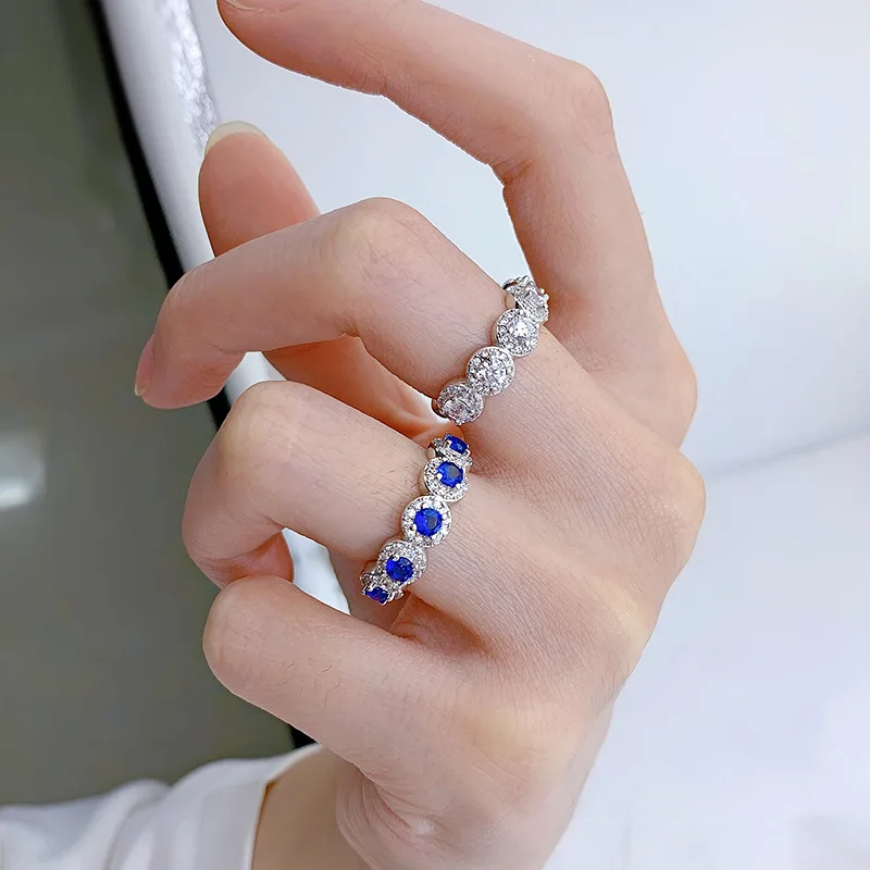 Five Stone Moissanite Diamond Ring 100% Real 925 Sterling Silver Party Wedding Band Rings for Women Men Engagement Jewelry Gift