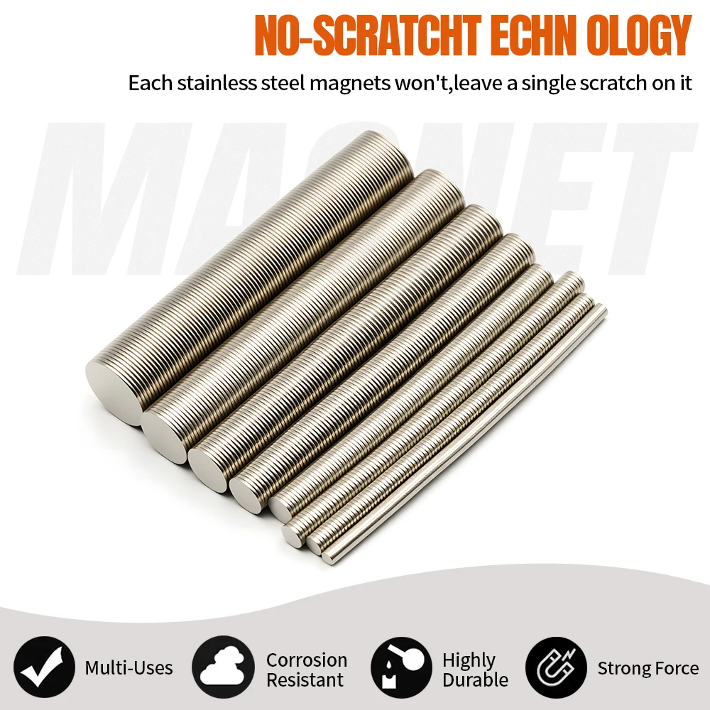 جولة سوبر قوية مغناطيس النيوديميوم مغناطيس قوي N35 المغناطيسي الدائم ندفيب الثلاجة لتقوم بها بنفسك 3x1/5x1/10x1/12x1/15x1 مللي متر #2