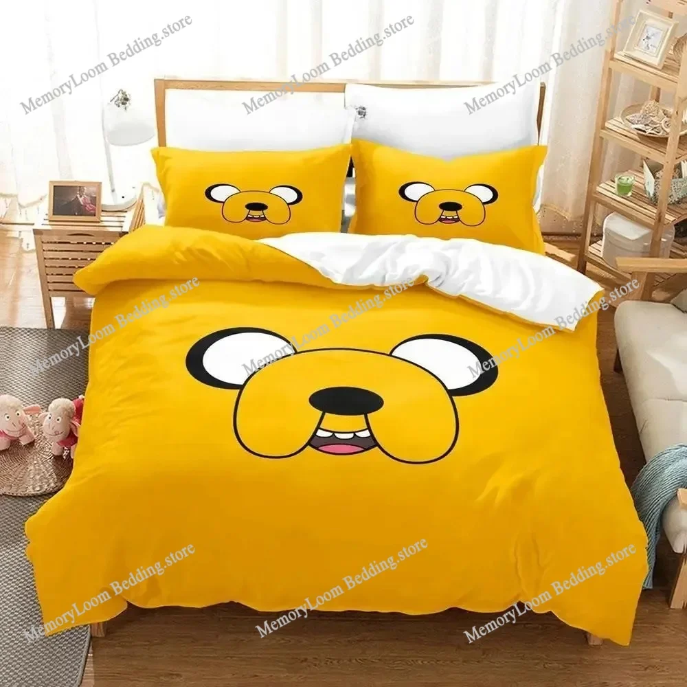 

New Anime Adventure Time Bedding Set Duvet Cover Comforter Bed Set Quilt Cover Pillowcase King Queen Twin Size Boys Girl Adult