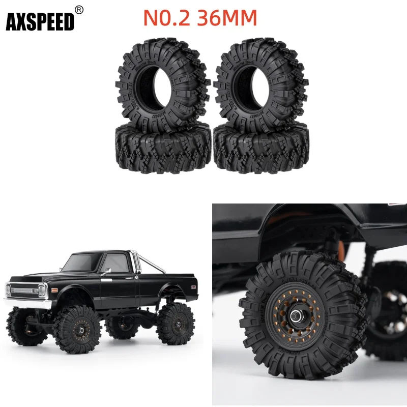 AXSPEED 4PCS 0.7 Inch Tire Skin Rubber Tyres for 1/30 Axial SCX30 Ford Bronco Jeep Wrangler K10 RC Car Upgrade Parts