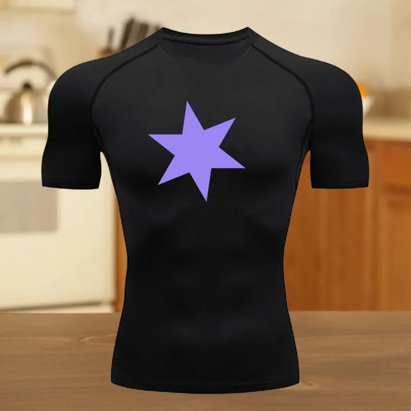 

Men Short-Sleeve Summer Compression T-Shirt Breathable Quick-Drying High Elasticity Spider Running Cycling Gym Workouts Shirts