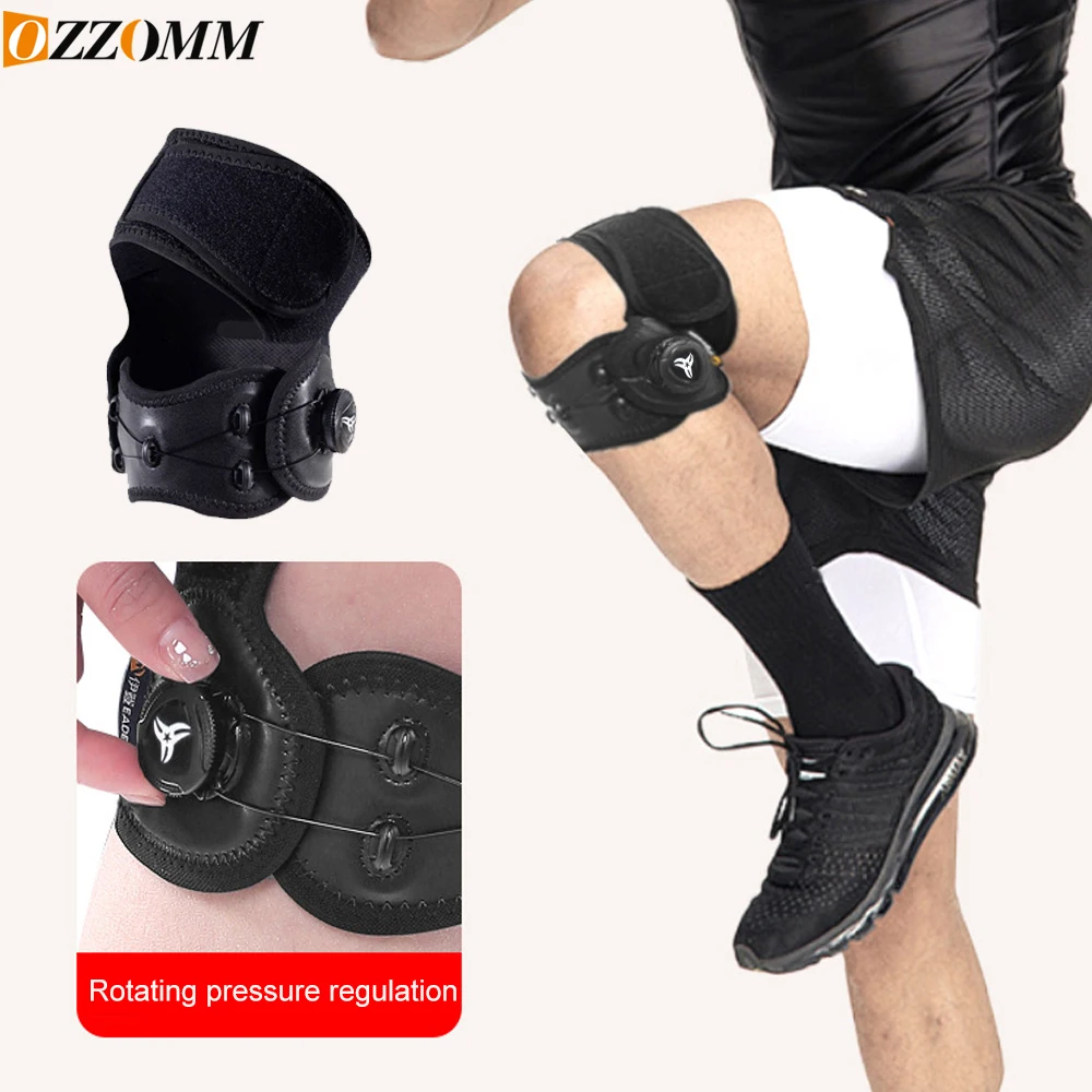 OZZOMM Patella-Kniegurt mit verstellbarem Knopf – Patellase-Stabilisator zur Schmerzlinderung, Laufen, Basketball, Wandern und Sehnenentzündung