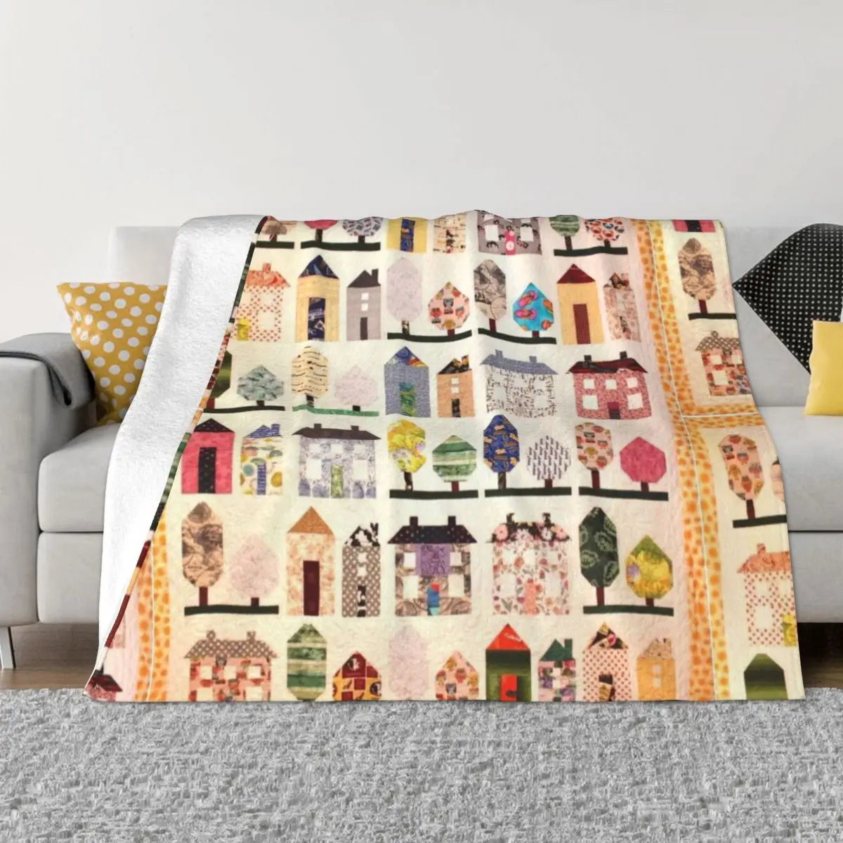 

Neighborhood Quilt Throw Blanket Sleeping Bag Beautifuls Blankets