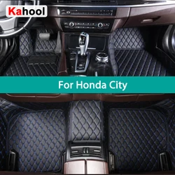 KAHOOL Custom Car Floor Mats For Honda City 2002-2023 Auto Carpets Foot Coche Accessorie