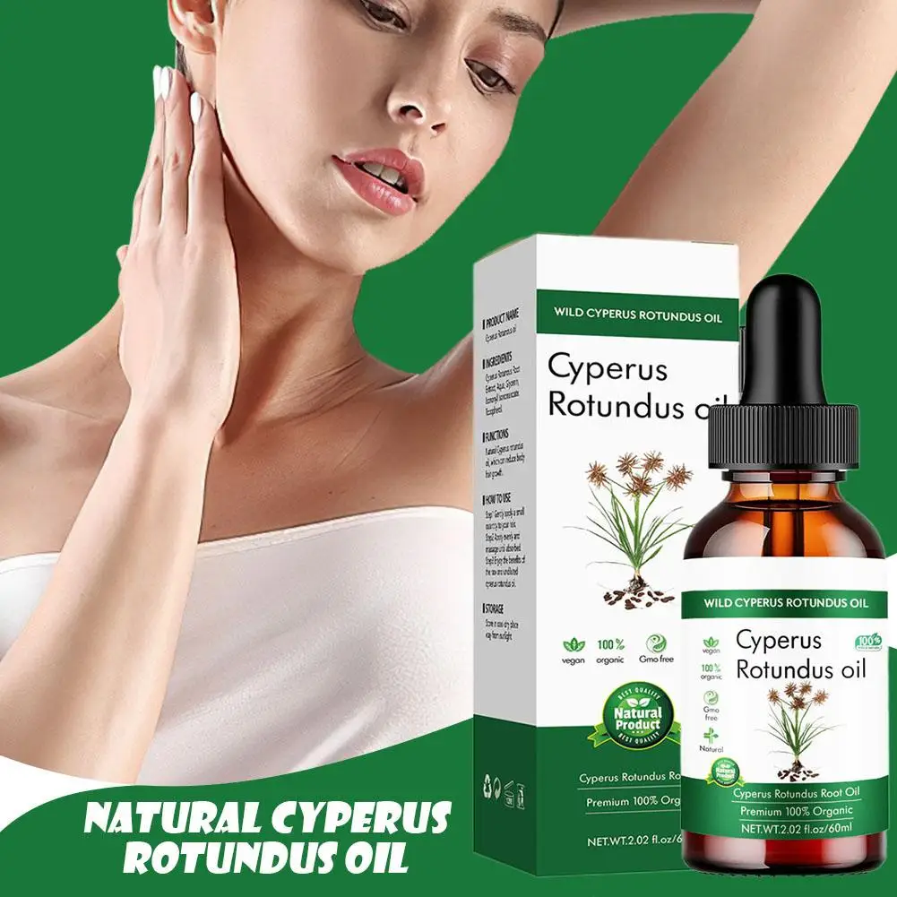 60ml Natural Cyperus Rotundus Hair Removal Oil Gentle Care Reduces Body Hair Growth Moisturizing Nourishing Cypress Oil Adult