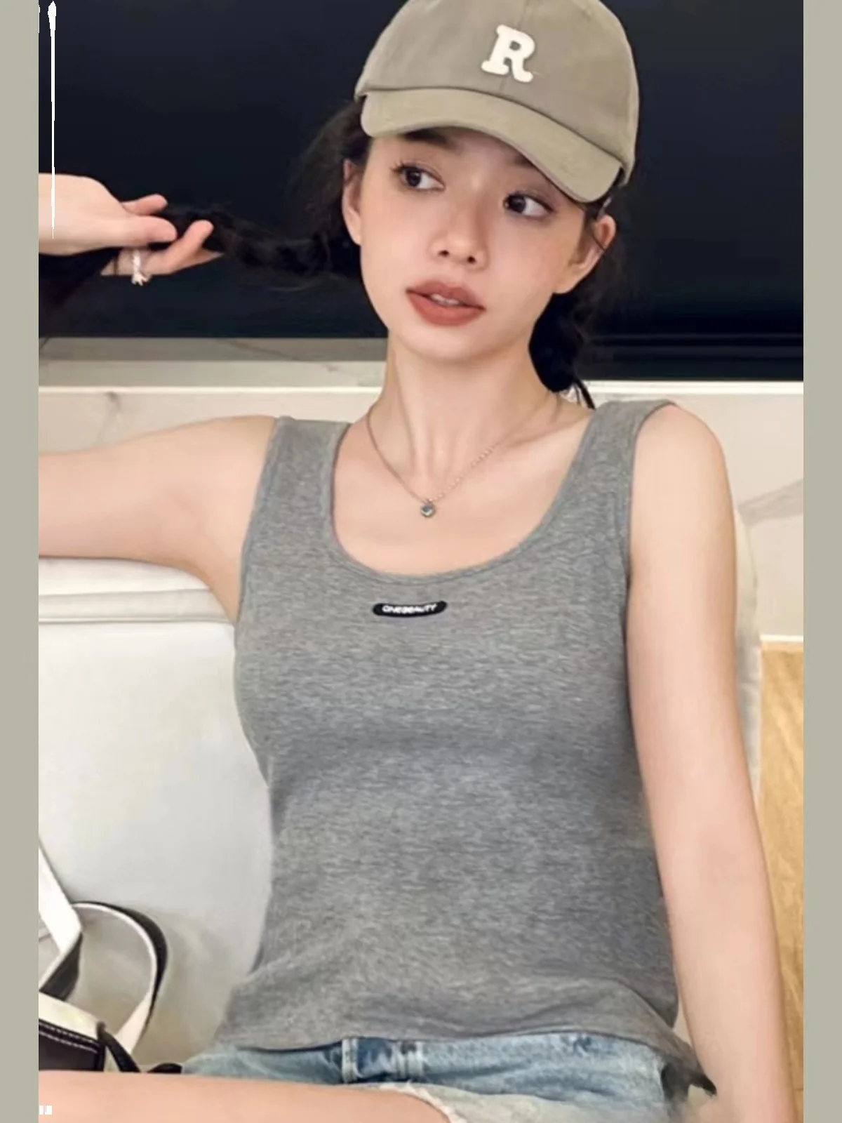 OneBeau No-Wire Brtte Tank Top Inteated Faionable Emagrecimento Versátil Innerwear Outerwear Textura Teaded Commute Sle