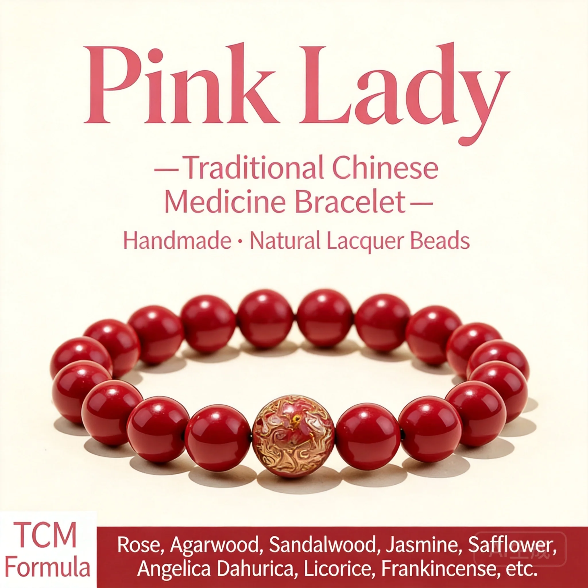 Chinese Style Lucky Handmade Natural Lacquer Beaded Bracelet Five Elements Herbal Incense Beads Prayer Mala Blessing Fortune Goo