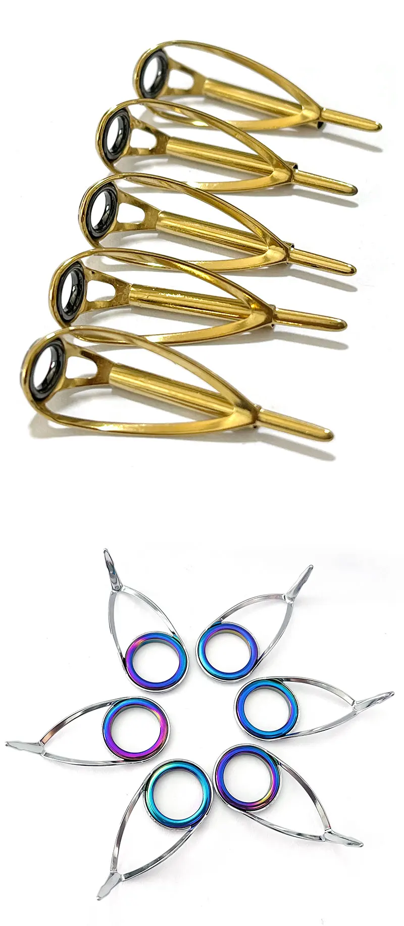 TAKEDO TN75-1 5er-Set Spinnrutenführungen aus Edelstahl mit Keramikringen für DIY-Angelruten-Zubehör – Detail 5