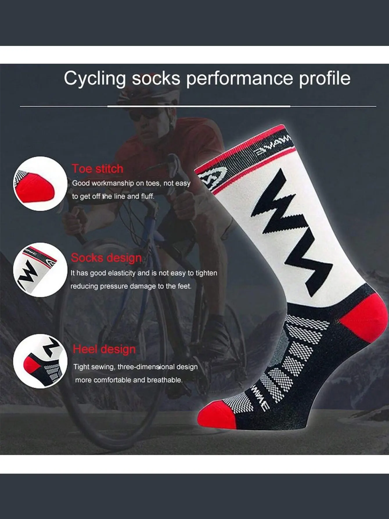 2 pairs of NW outdoor running training cycling socks, outdoor sports marathon socks, football basketball socks