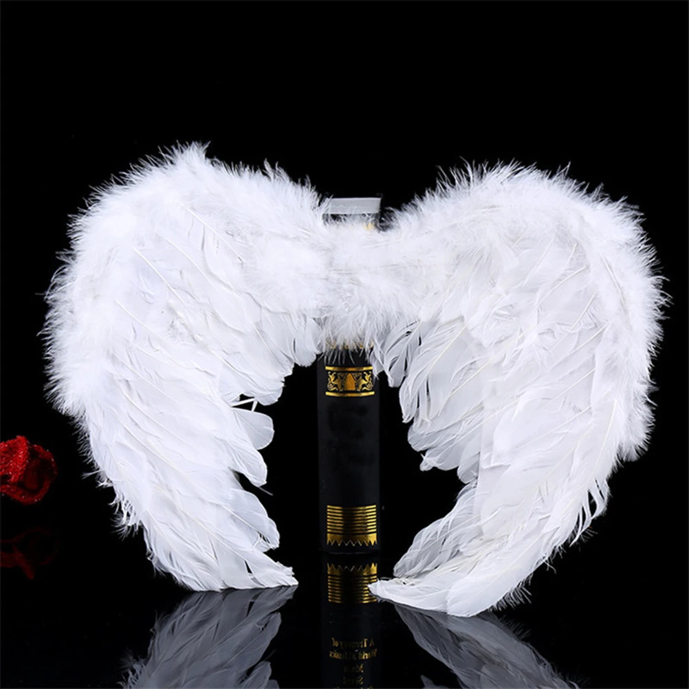 

White Angel Costume Accessories Handmade Wings Wand For Kids 0-5 Years 45Cm 36Cm Height Small Size