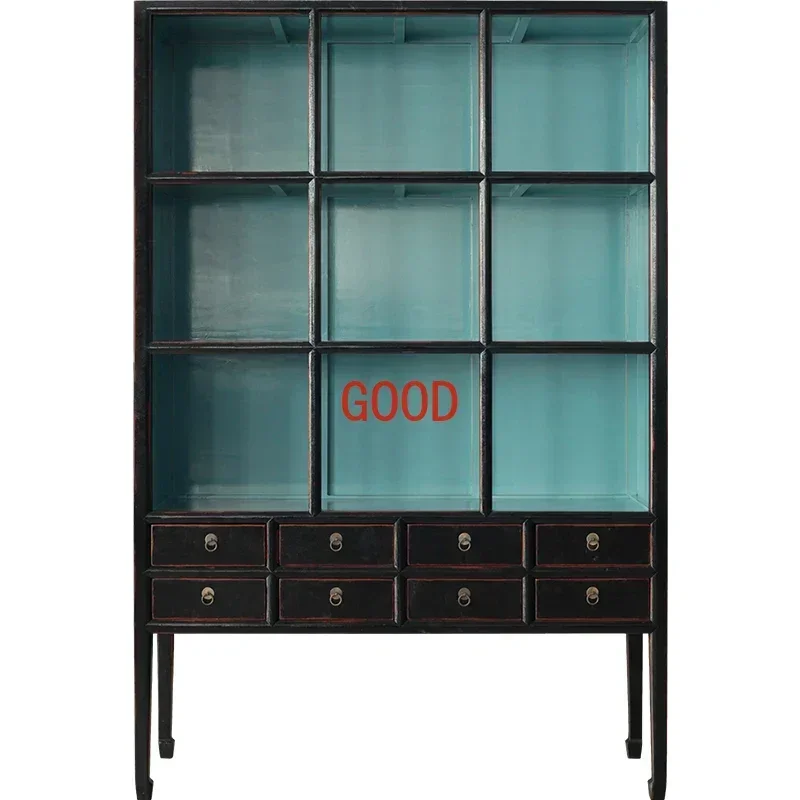 

Retro Bookshelf Solid Wood Floor Home Bookcase Shelf Integrated