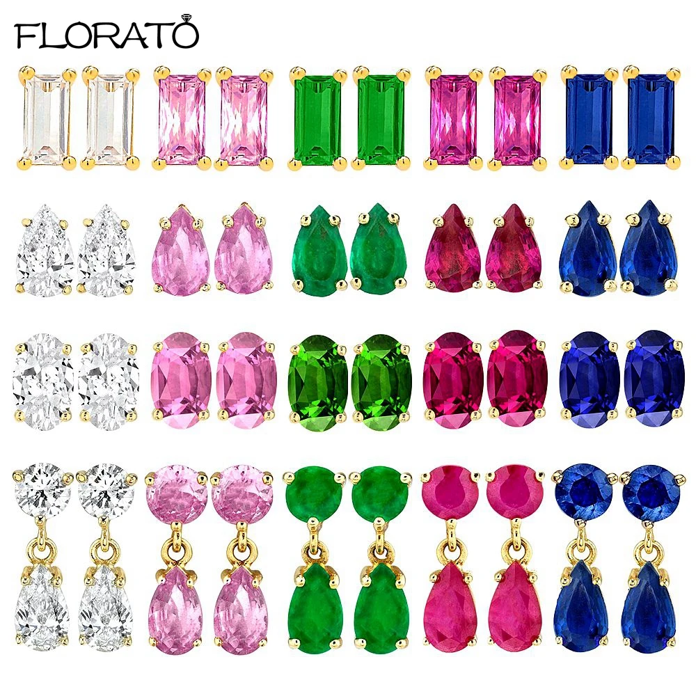 

925 Sterling Silver Needle Rainbow Crystal Small Stud Earrings Exquisite Zircon Earrings for Women Fashion Jewelry Gifts