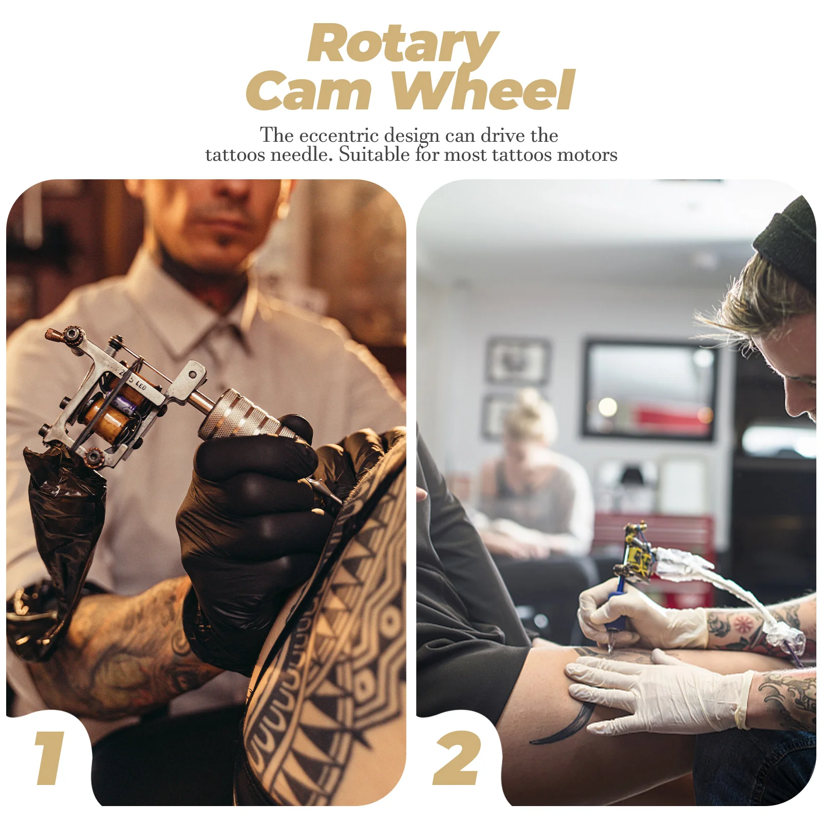 

2Pcs Adjustable Tattoos Machine Eccentric Wheels Premium Alloy Rotary Cam Compatible with Tattoo Motors Includes 0.9mm Hex