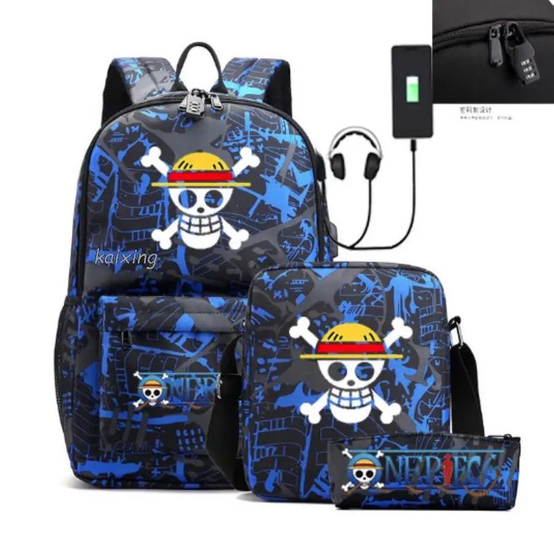 Hot One Piece Luffy Backpack College Students Women Men School Bags Trendy Travel Laptop Backpack Female Male Mochilas Mujer