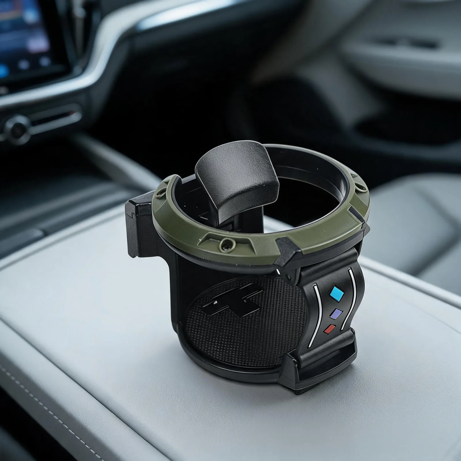 Center Console Insert Cup Holder Anti-spill Feature Metal And Plastic Mix Rough Terrain Stable Secure Cup Holder For Vehicles