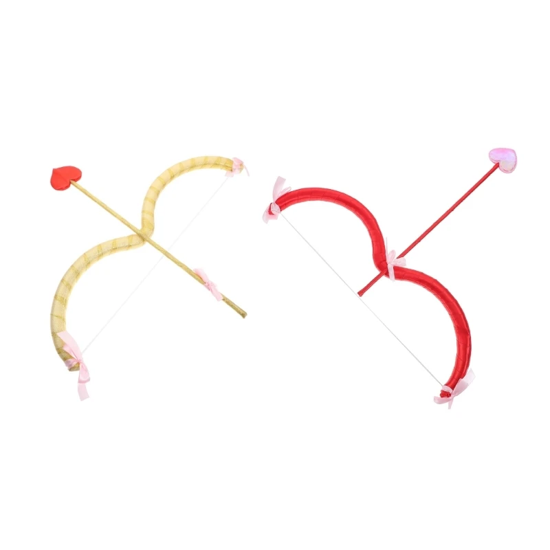 Cupid-Bow-and-Arrow Set Valentine's Day Cupid-Costume Accessories Christmas Halloween Photography Props Gift for Women