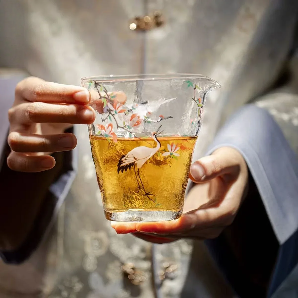 New Chinese Style Feihe Hammer Pattern Fair Cup Heat-resistant Transparent Glass Male Cup Tea Sea Kung Fu Tea Set Tea Dispenser