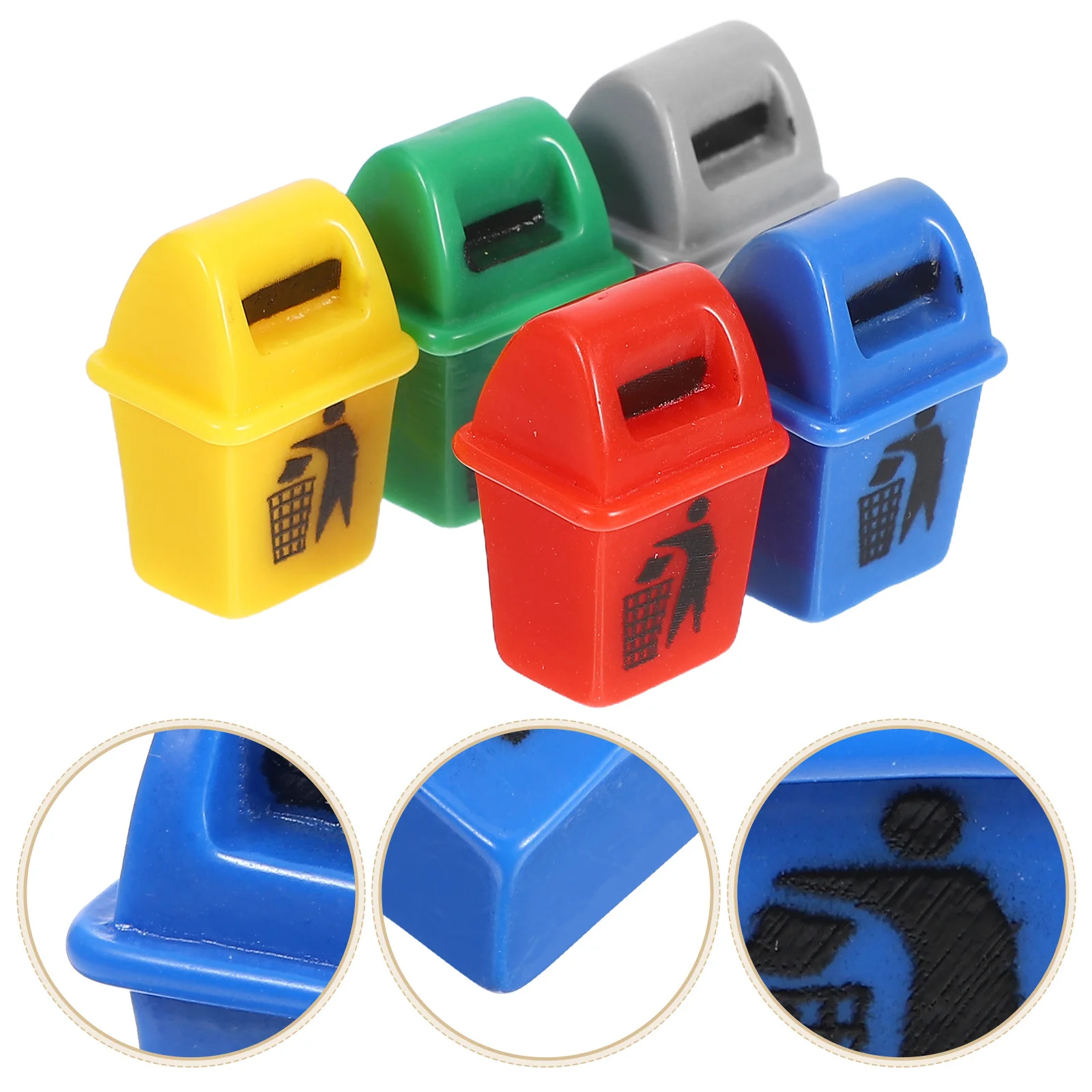 Poubelle Miniature pour maison de poupée, 10 pièces, seau de tri de recyclage réaliste pour Micro paysage féerique, décoration de jardin de maison