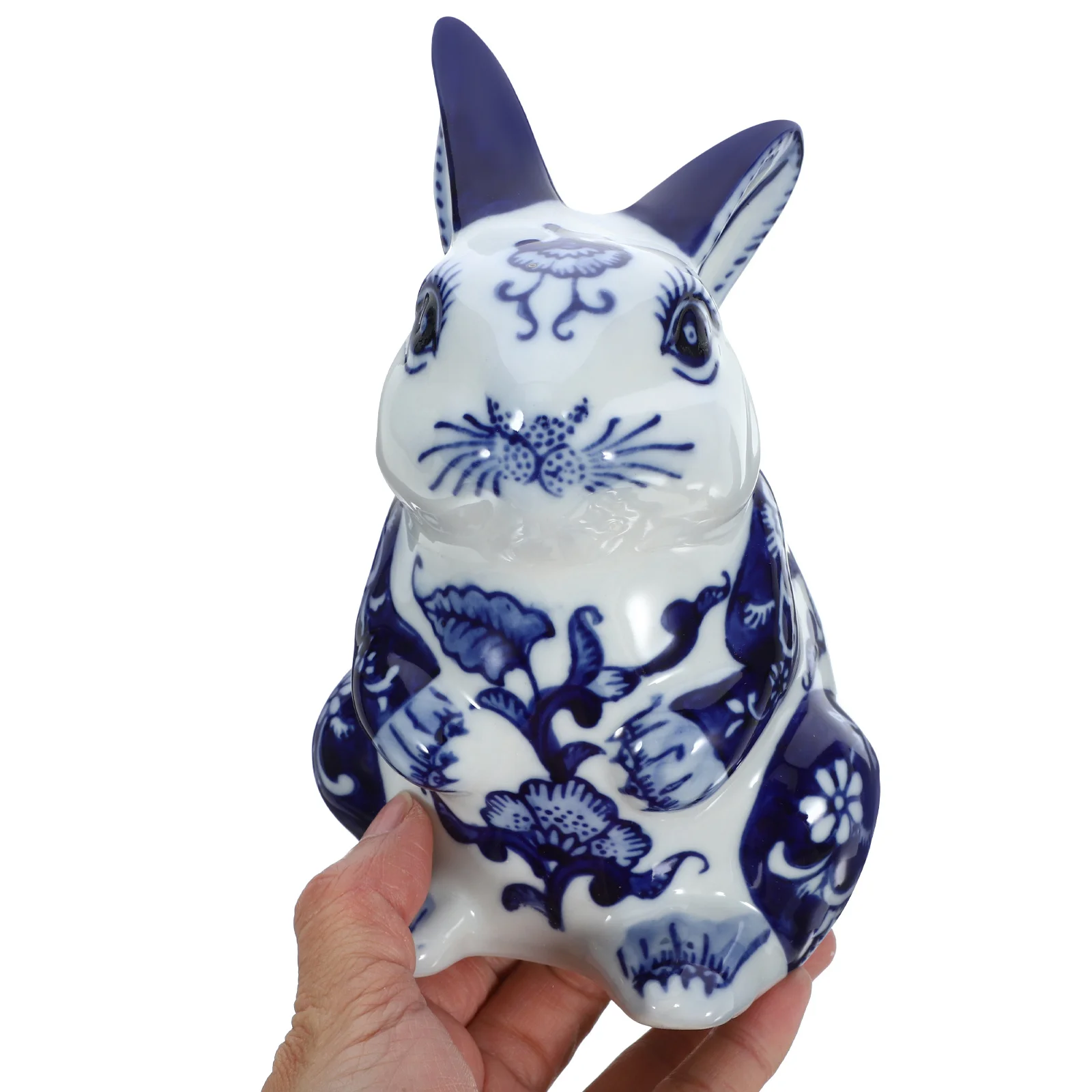 

Ceramic Bunny Figurine Chinese Rabbit Animal Decoration for Living Room Year of The Statue Porcelain Animals Chinoserie