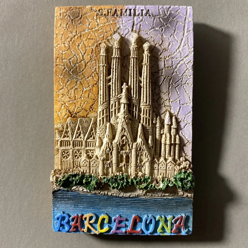 Cathedral of the Holy Family in Barcelona, Spain Fridge Magnets Tourist Souvenir Refrigerator Stickers Home Decoration