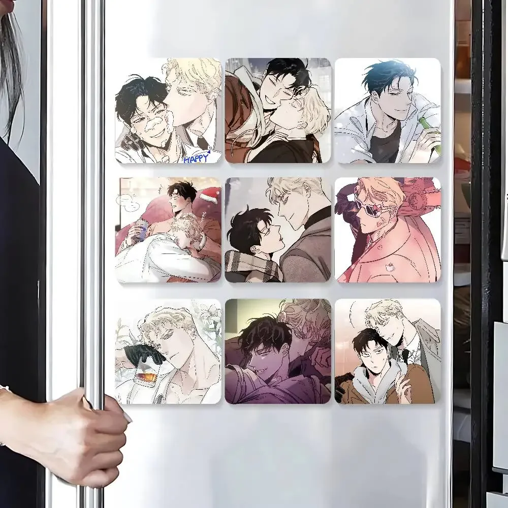 Korean BL Manhwa Roses And Champagne Refrigerator Magnets Cute Cartoon Magnetic Personality Decorations Creative Gifts