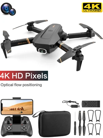 V4 Drone Rc kamera sudut lebar HD 4k, mainan helikopter Quadcopter kamera ganda kamera 1080P WiFi fpv dengan transmisi Real-time