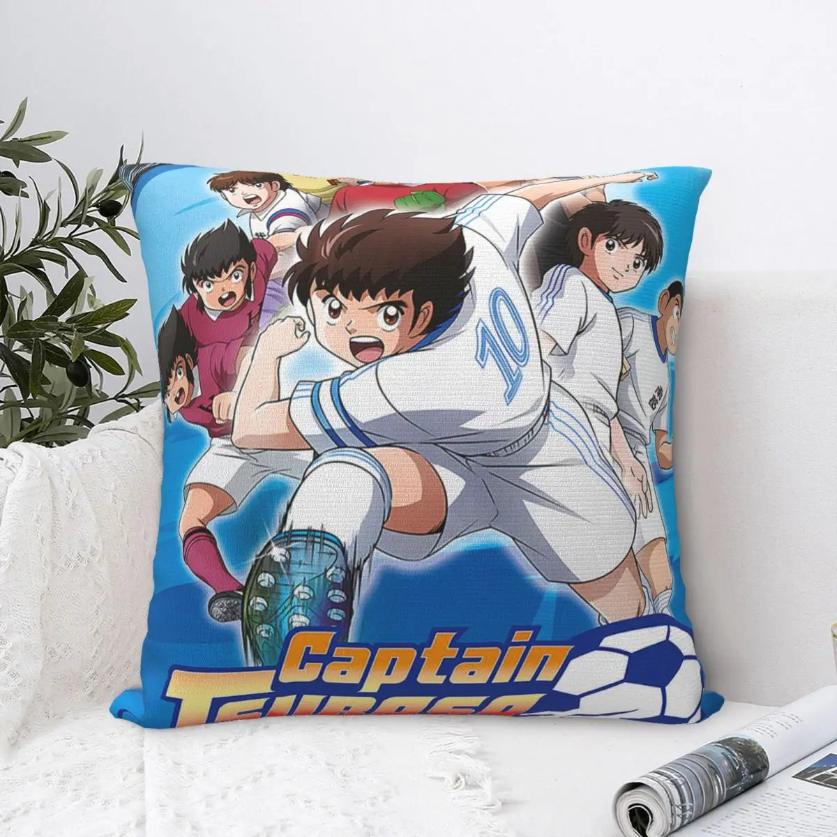 Captain Tsubasa Anime Pillowcase Printing Polyester Cushion Cover cartoon young football player Pillow Case Cover Home 45X45cm
