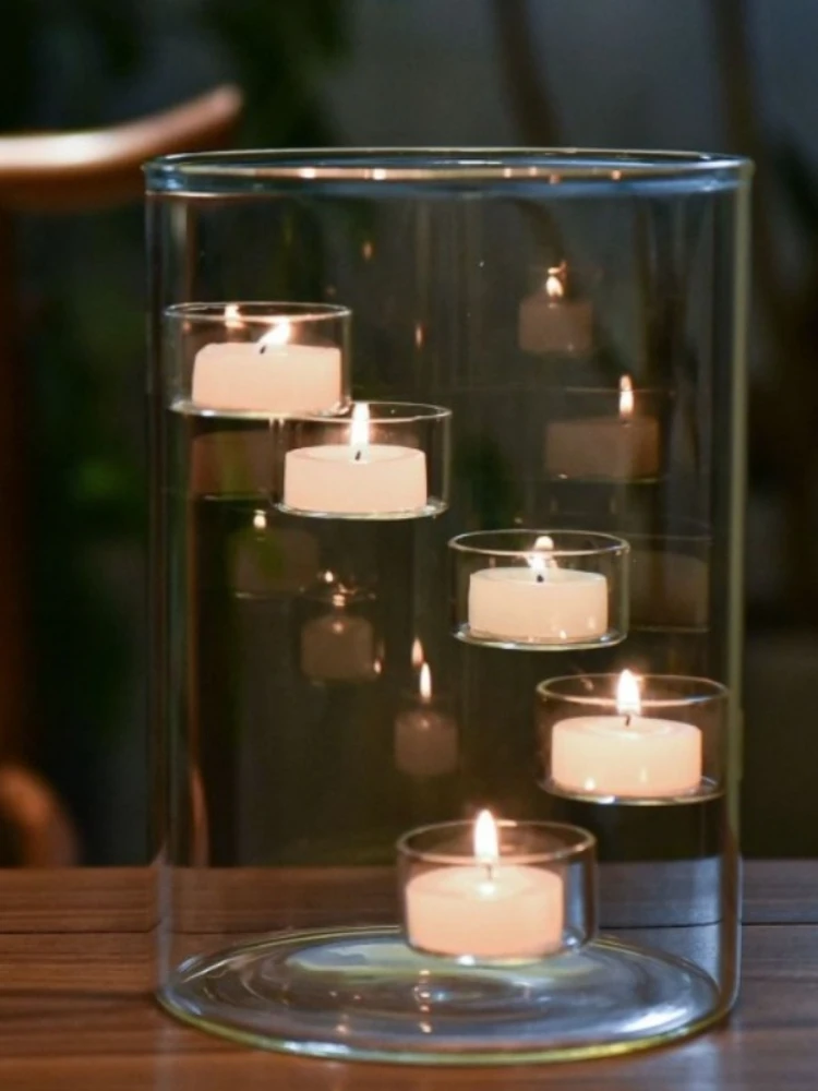 Chandelier européen Extra Large en verre coupe-vent, décoration de dîner aux chandelles, centres de table, bougeoirs, décoration de maison