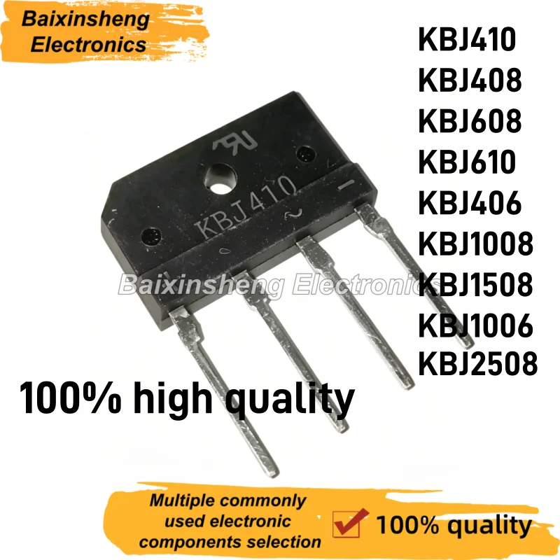 10PCS NEW KBL06 KBL08 KBL10 KBL410 KBL608 KBL408 KBL610 KBL406 ZIP-4 Rectifier Bridge Flat Bridge