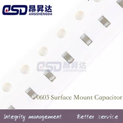 100pcs 0603 Capacitor 0.75p 2.4pF 4.3pF 5.1pF 7.5pF 11pF 16pF 43pF 91pF 110pF 130pF 160pF 20nF 27nF 56nF 150nF 330nF 680nF 3.3uF