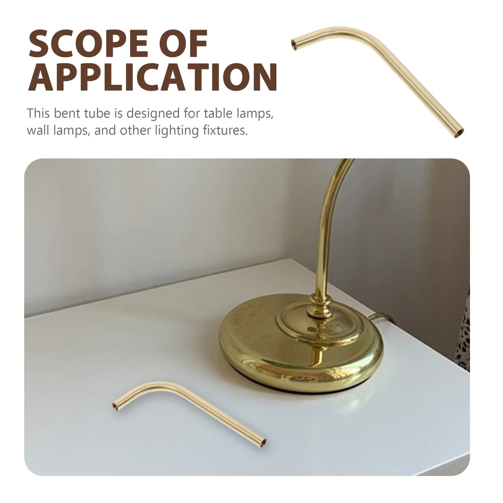 جذع مصباح نقي منحني الجدول مصباح تمديد استبدال المعادن ملحق DIY إصلاح جزء تركيبة إضاءة أسفل قضبان #5
