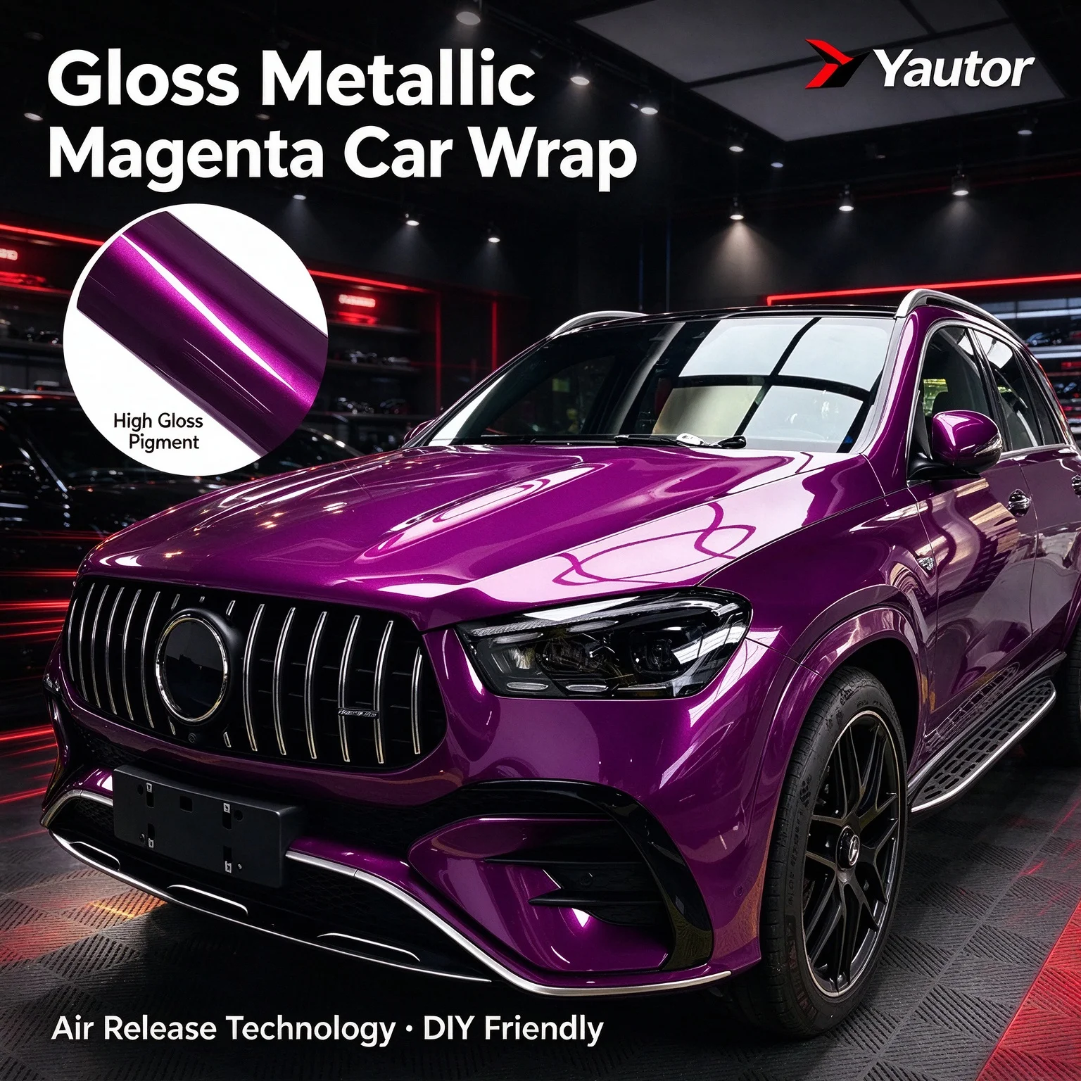 Jam Purple PVC Self‑Adhesive Car Body Vinyl Wrap Film Color Changing Foil Sticker For Auto Motorcycle Hood Decals Accessories