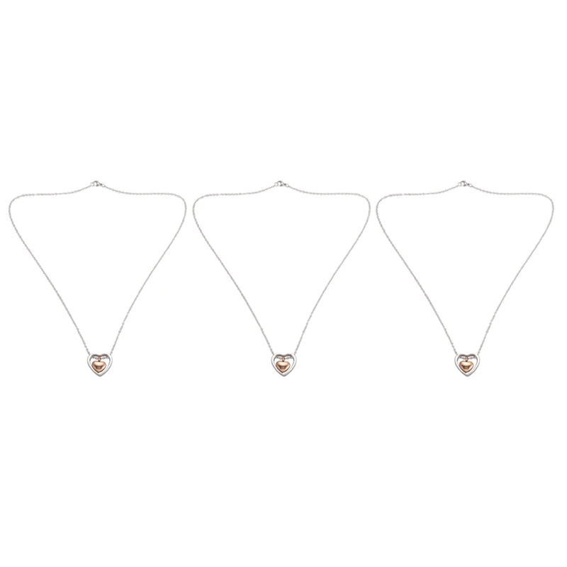 3X Double Heart Rose Gold Cremation Urn Necklace Pendant Funnel Fill Kit Keepsake Memorial Ashes