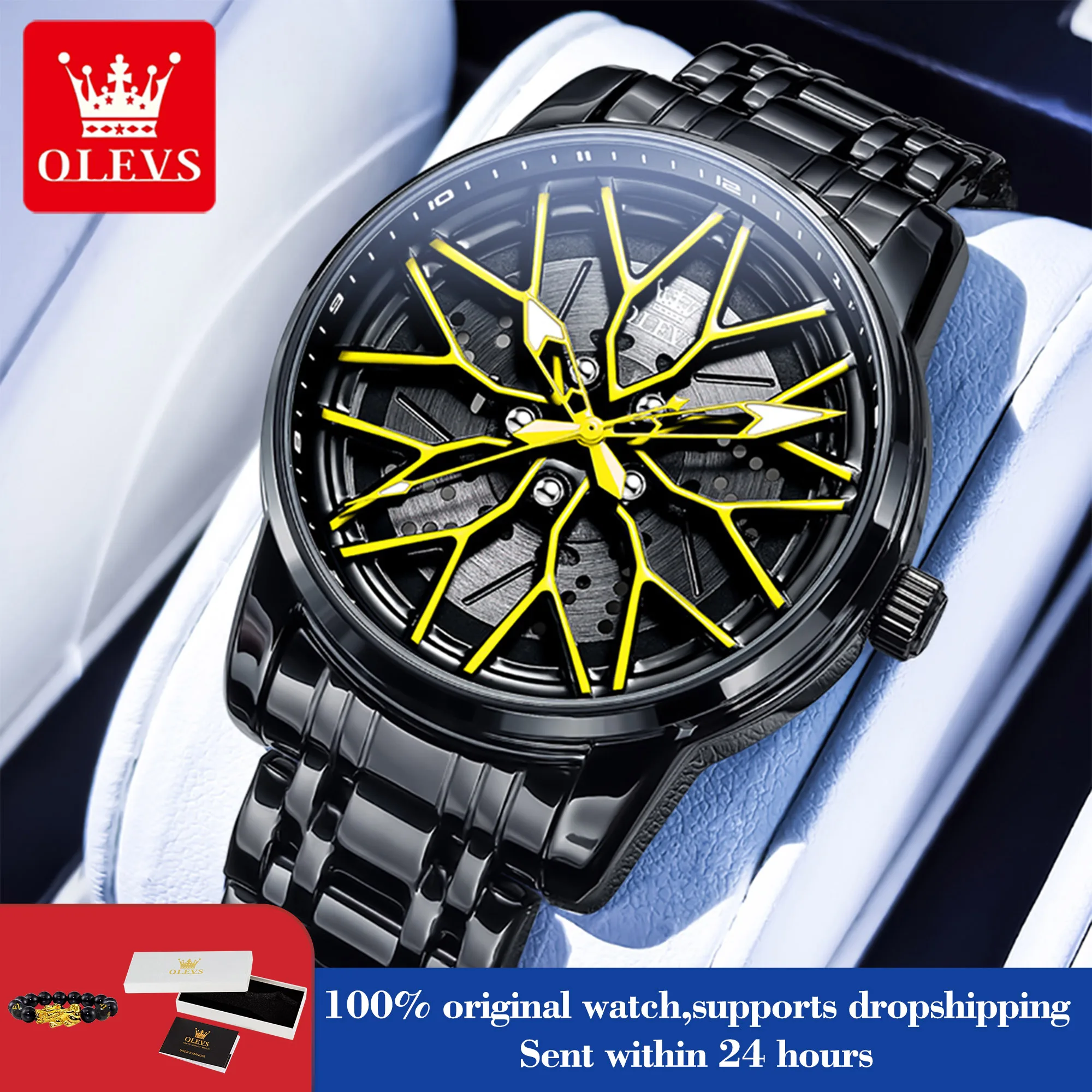 

OLEVS 3701, кварцевые часы, мужские стальные ремешки, полые модные водонепроницаемые часы для мужчин, светящиеся, лучший бренд, оригинальные мужские ручные часы