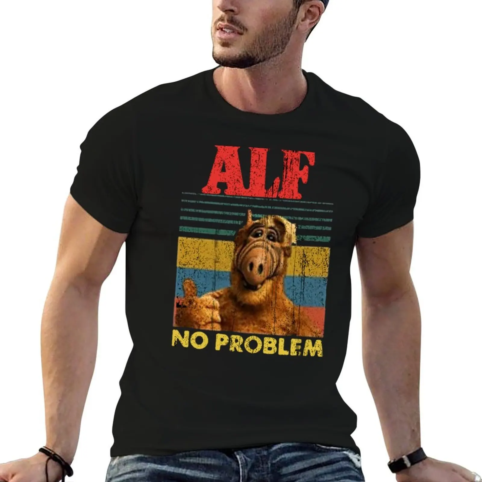 

vintage alf no problem T-Shirt t shirts for man graphic tees graphic t shirts for man cotton tshirt 100% T-Shirt
