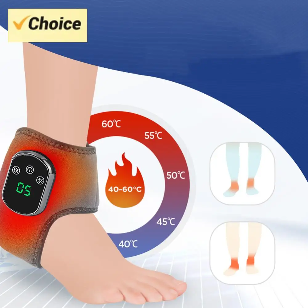 

Electric Ankle Massager 3 Vibration Mode Ankle Heat Wrap 1800mAh Rechargeable Foot Massage Instrument for Pain Relief Relaxation