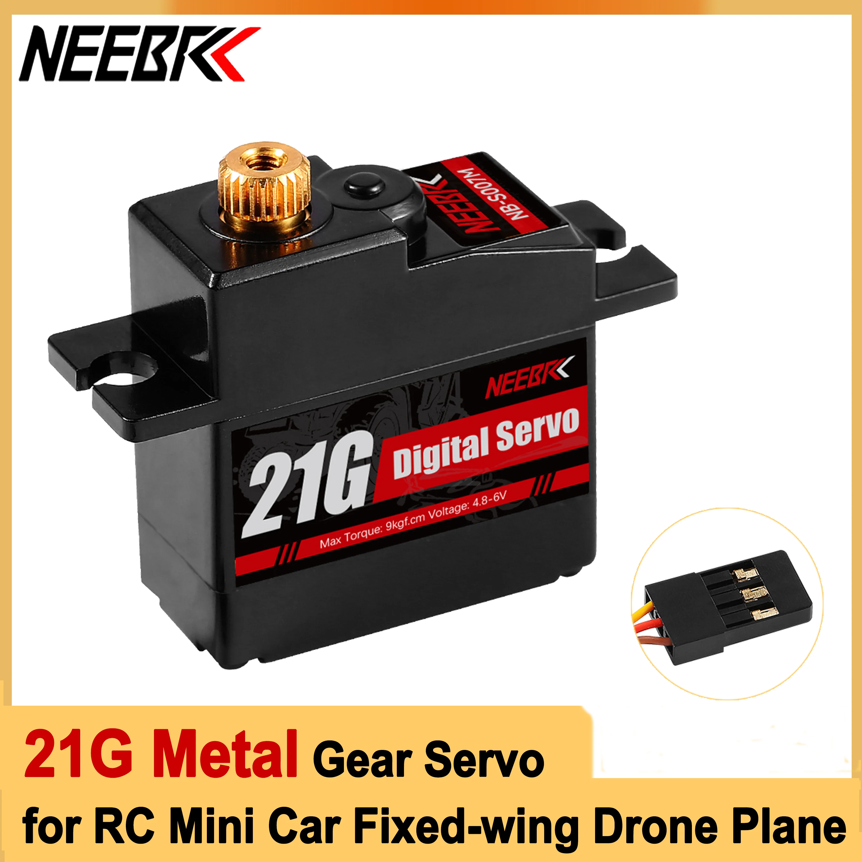 Neebrc 21g metal engrenagem à prova dwaterproof água micro servo digital para 1/14 1/16 1/18 rc carro wltoys mn99s mn82 avião helicóptero robô brinquedo parte
