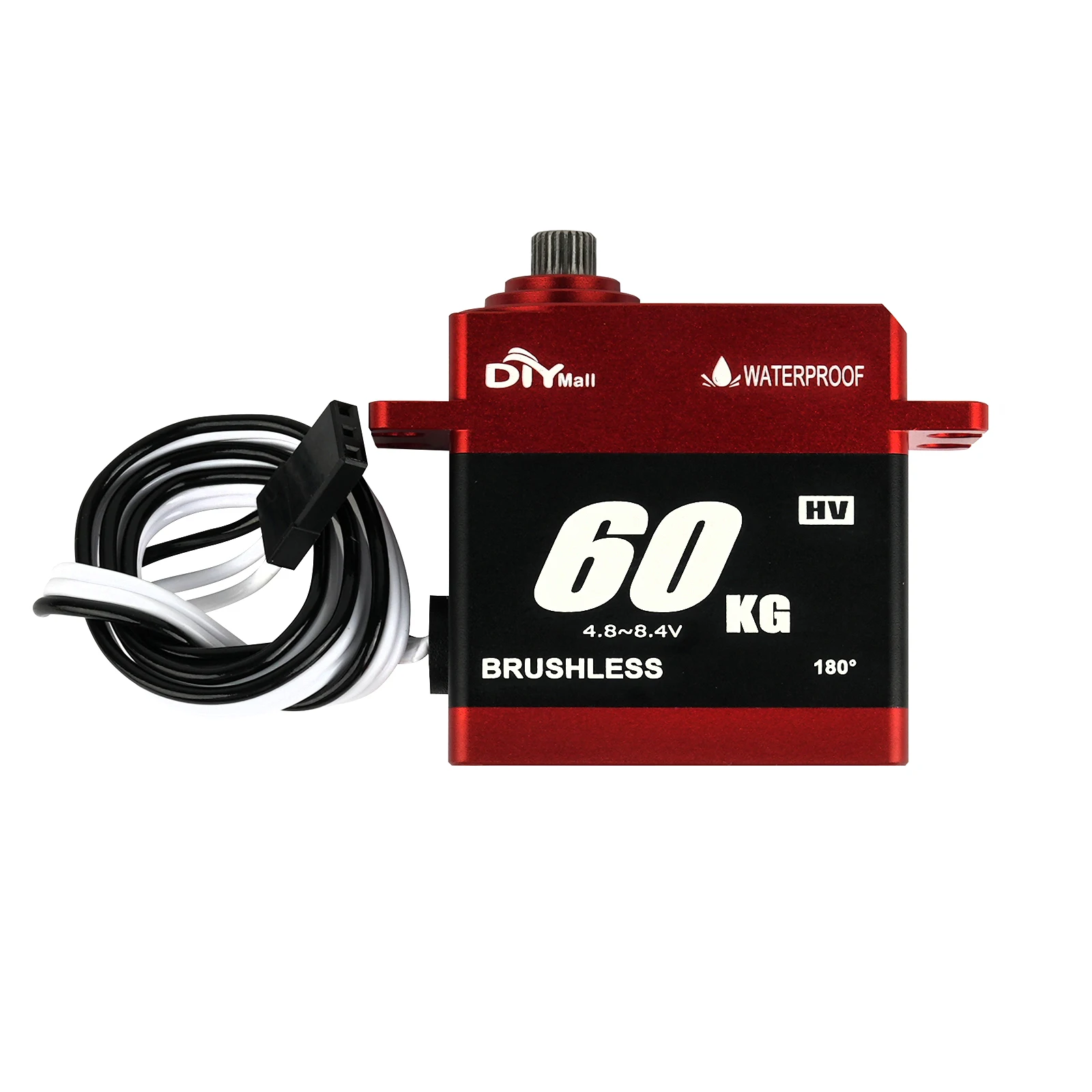 Servo RC BLS-HV60MG a coppia elevata da 60 kg - Servo HV digitale senza spazzole impermeabile 180 ° /270 ° /360 °   Ingranaggio in metallo per auto/barca/robot/drone