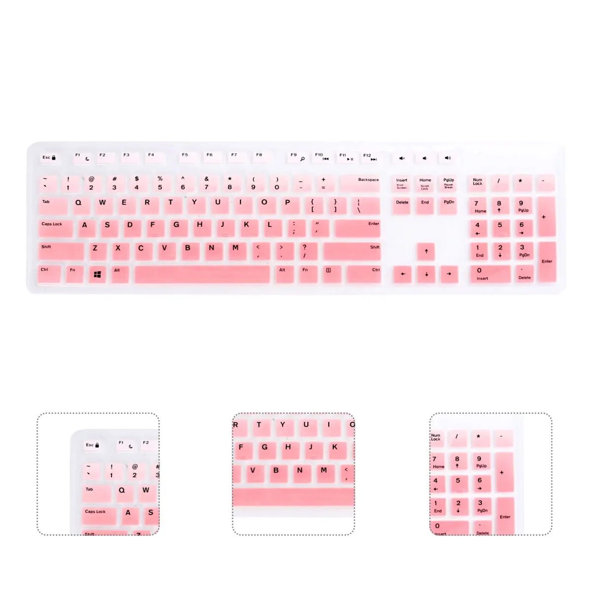

2Pcs Silicone Keyboard Protector Dustproof Waterproof Flexible Fit Protective Film for Kb216p Kb216t Wk636 Gradient Mint