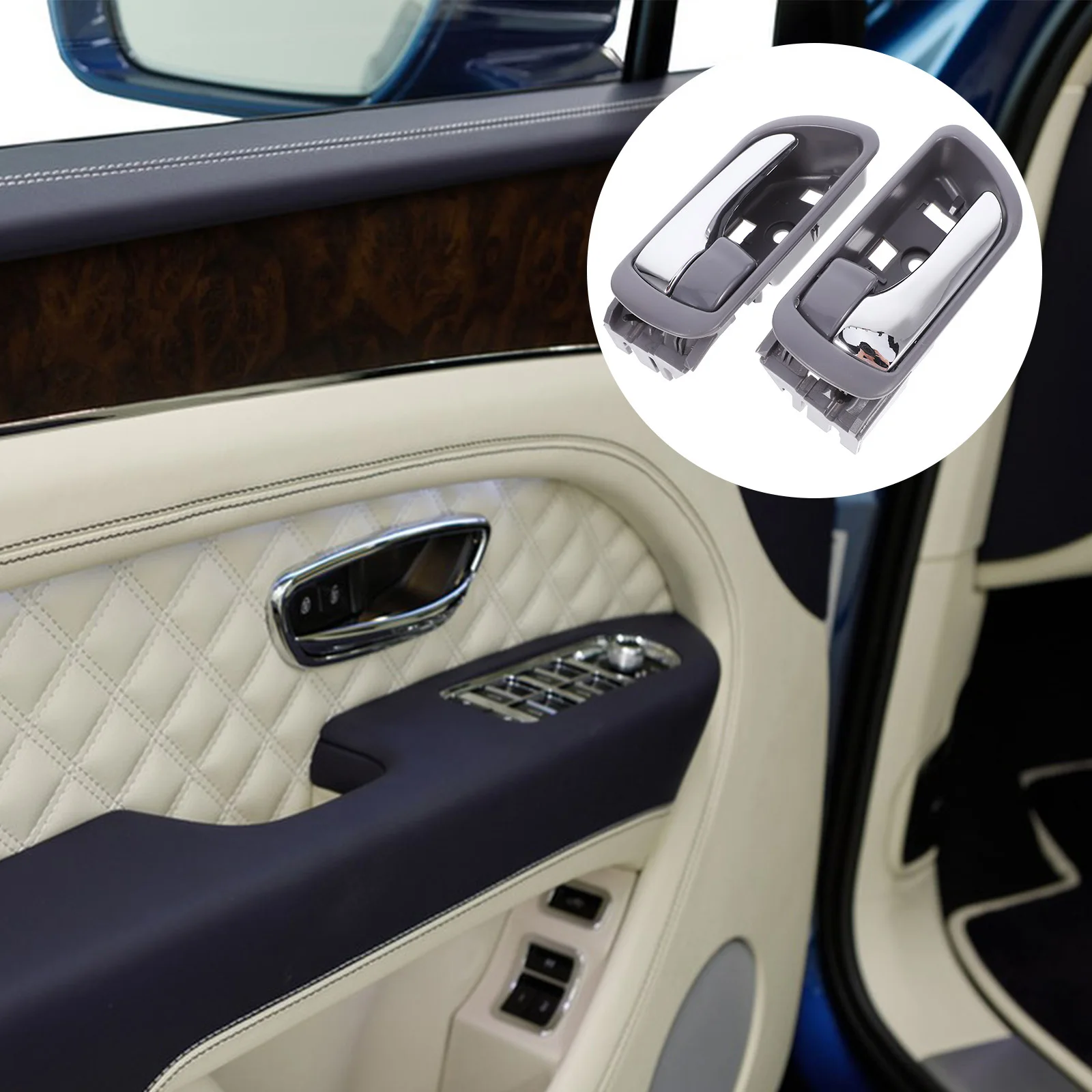 

2 Pcs Door Handles Auto Interior Car Inner Grab Replacement Pull ABS Automotive