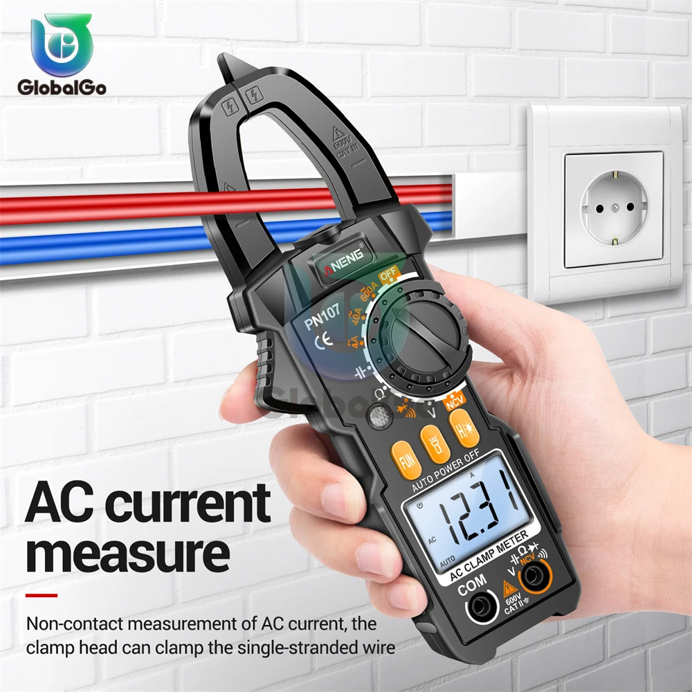 ANENG PN107 4000 Counts Digital Clamp Meter 600A AC Current Tester Voltmeter Ammeter NCV Diode Professional Electrician Tools