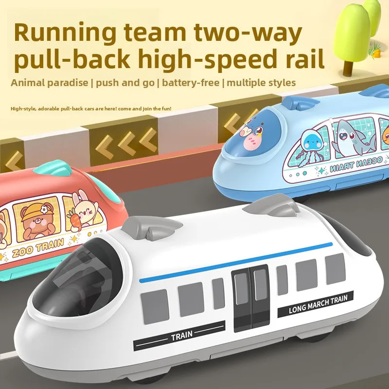 Dual Way Pull Back CRH High Speed Train Model Simulation EMU Educational Toy Premium Play Vehicle For Boys