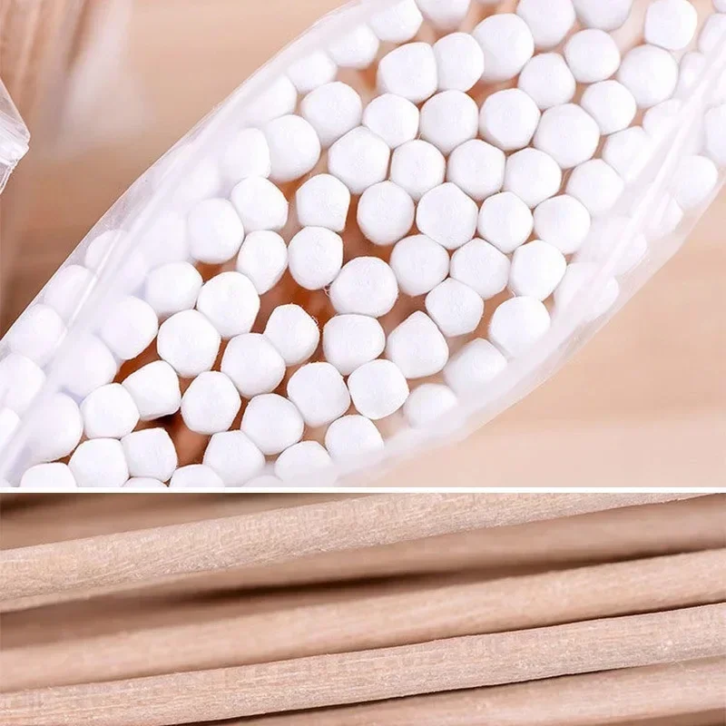 Double Ended Cotton Swabs Household Makeup Removal Ear Digging Hygiene Cleaning Cotton Swabs Disposable Round Head Cleaning