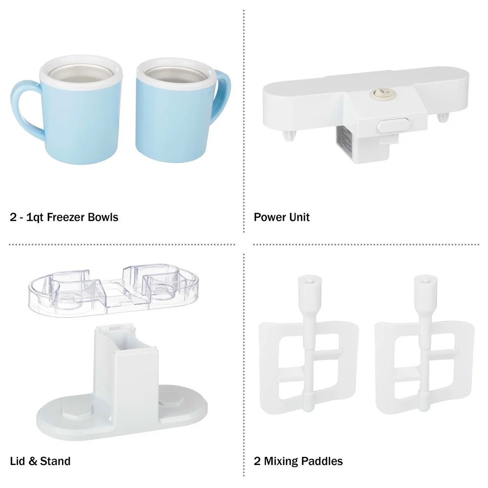Электрическая машина для мороженого, сделай сам, сорбет, мороженое, машина для замороженного йогурта, мини-кухонный прибор, двойная чаша, рецепт в комплекте, компактный