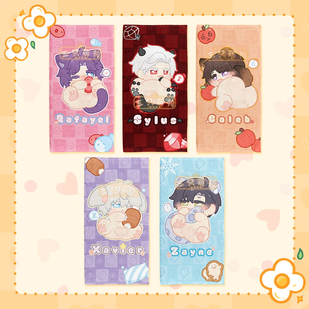 Anime Love and Deepspace Rafayel Caleb Zayne Xavier Sylus Cosplay Hand Towel Mascot Articles of Daily Use Washrag Ornament Gift