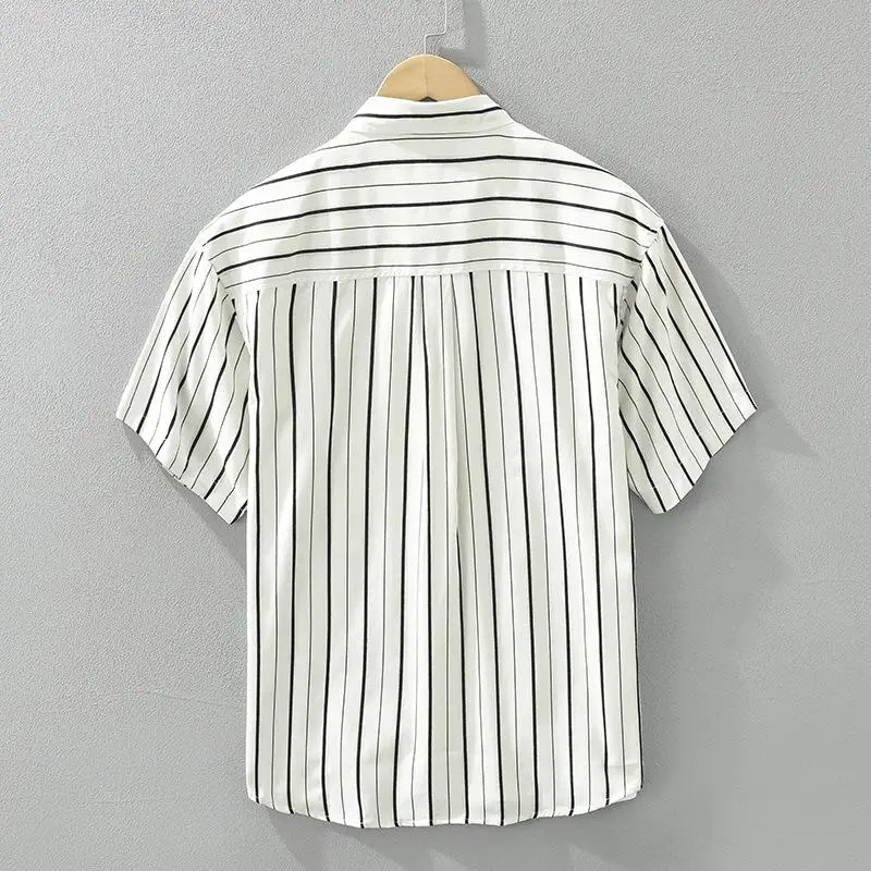 

Men's Striped ort Sve irt Top Loose Fit Summer Thiened Casual Wear Daily Patterned Clothing