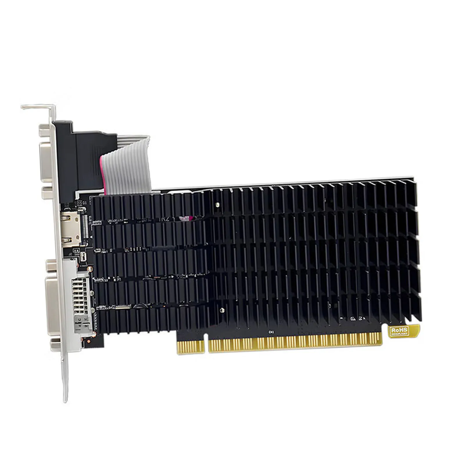 

Видеокарта R5230 2G DDR3, 64-битная низкопрофильная видеокарта для ПК, частота 1066 МГц, с одним вентилятором, DVI VGA, высокое разрешение